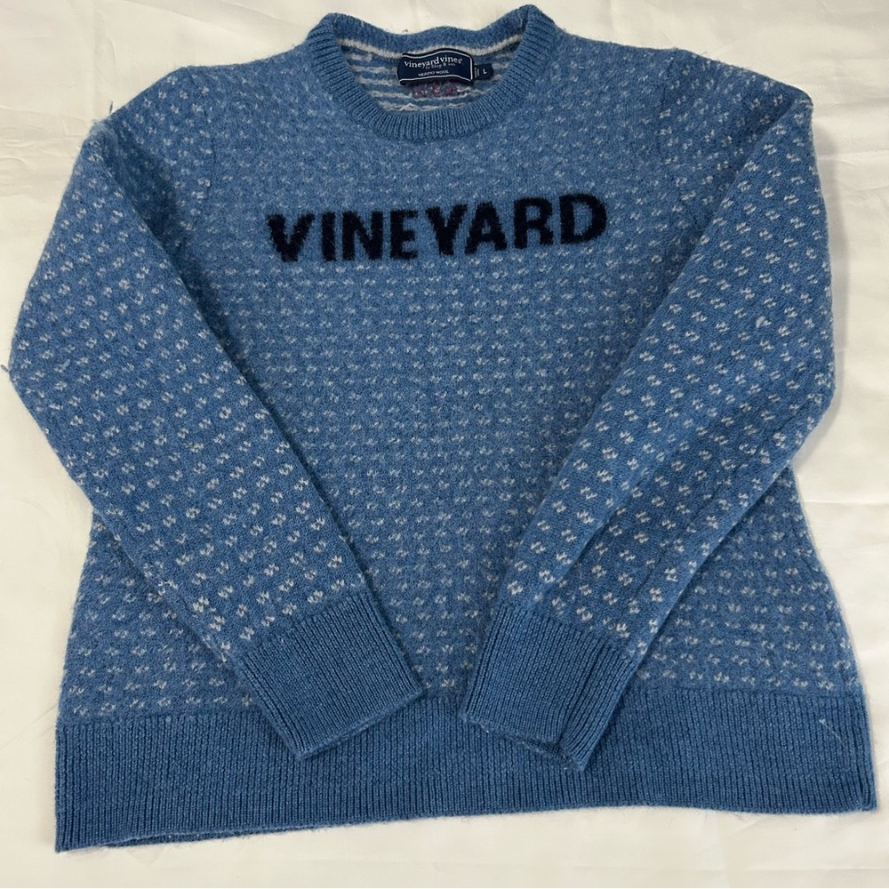 Vineyard Vines Merino Wool Crewneck blue Sweater L